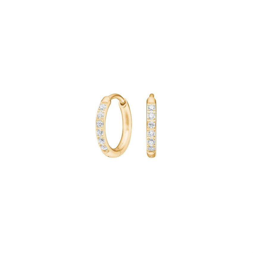 Nordahl Andersen hoops i forgyldt, nikkelfri titanium med hvide zirkonia 10 mm